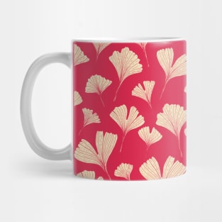 Ginkgo biloba leaves botanical pattern in viva magenta Mug